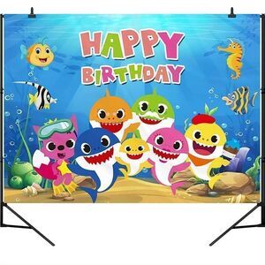 New! Baby Shark Backdrop for Party